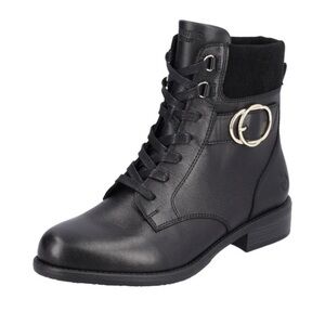 B37. Remonte| Black lace up Boots. 38/7.5